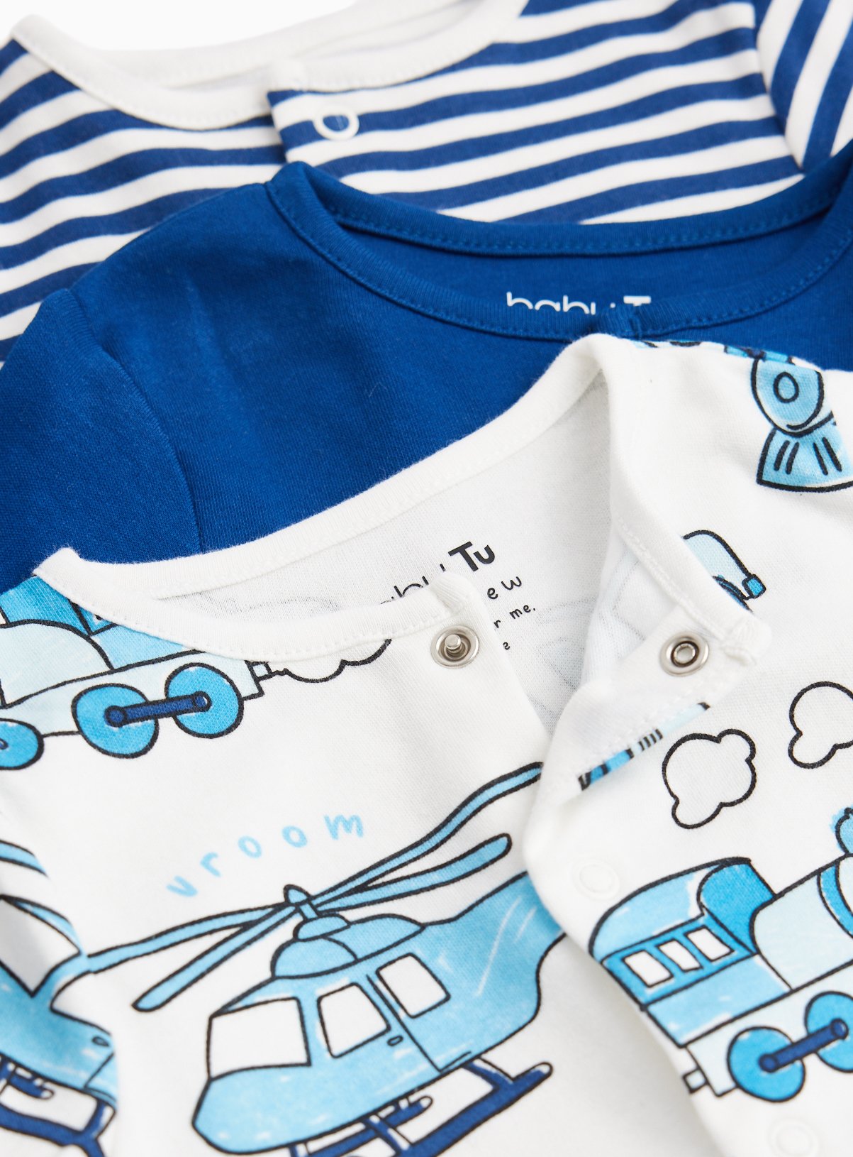 Transport Print Sleepsuits 3-Pack Newborn - Image 2 thumbnail